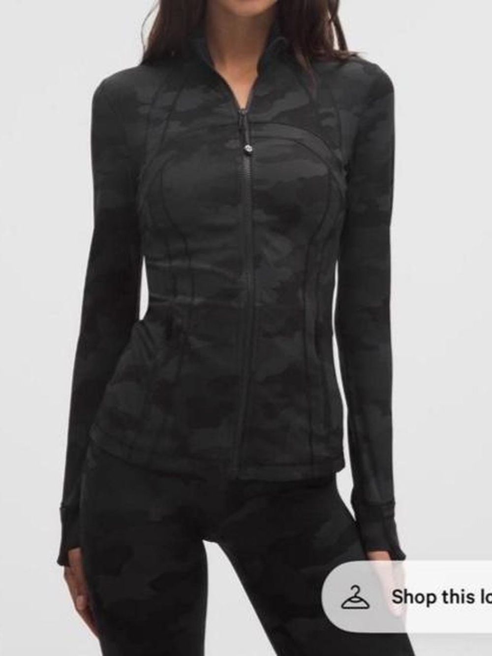 Lululemon black camo define jacket size 6